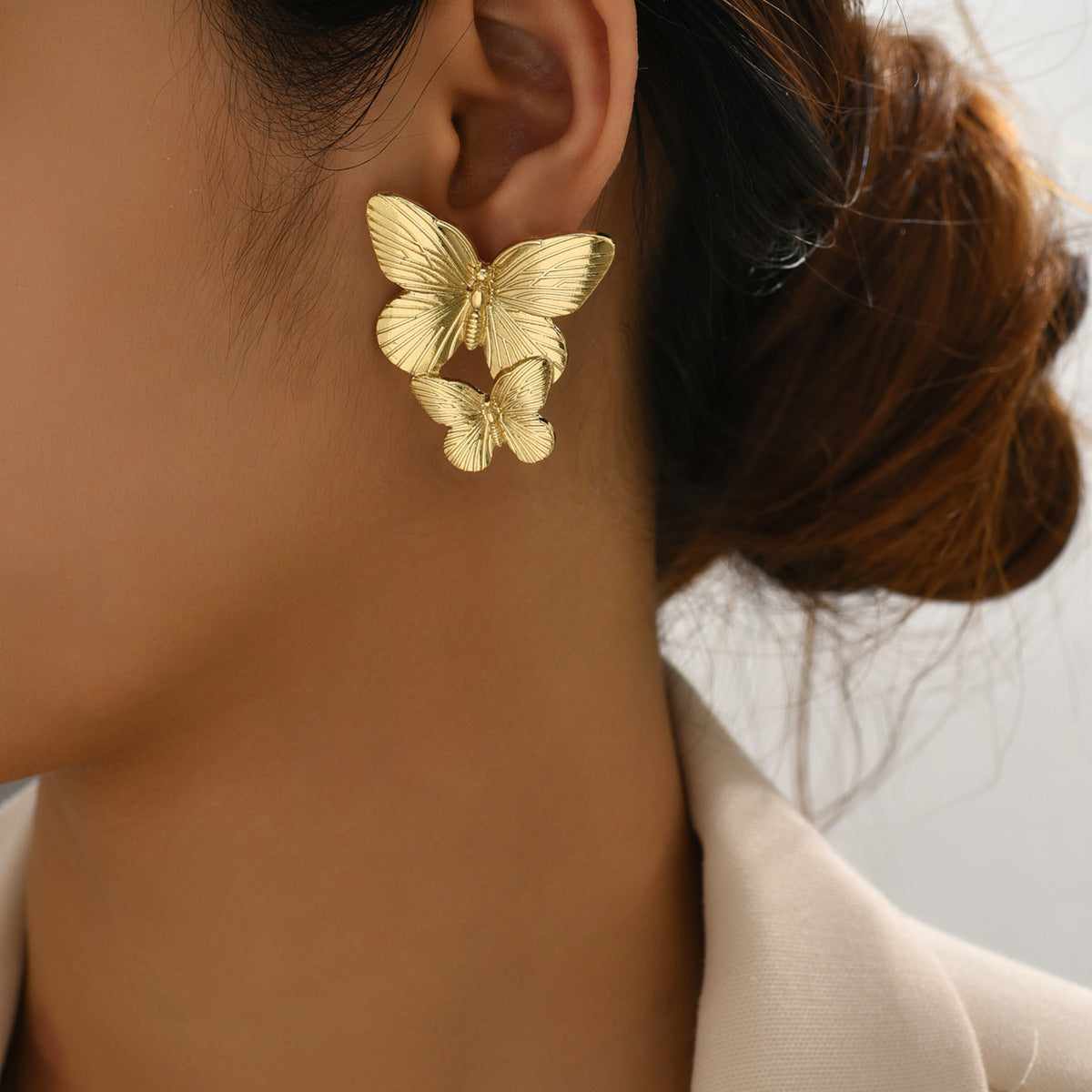 Mariah butterfly gold earrings