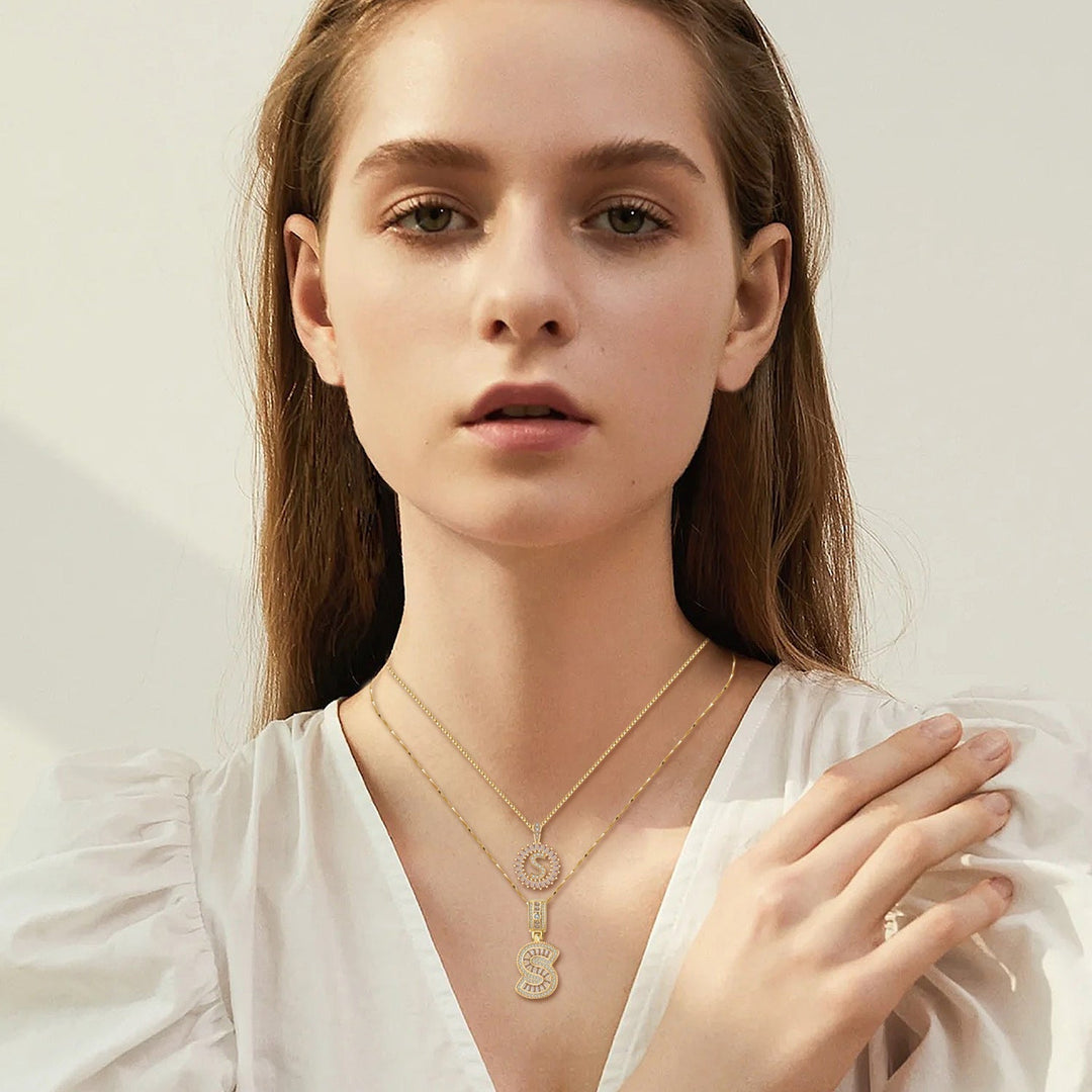 Dainty Moissanite Initial Necklace