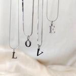 Load image into Gallery viewer, Minimal Serif Letter Initial Herringbone Necklace
