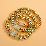 Load image into Gallery viewer, 14k Chunky Diamond Accented Clasp Cuban Link Bracelet
