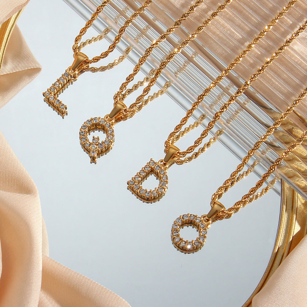 Maeve Diamond Initial Letter Necklace