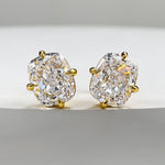 Load image into Gallery viewer, Chunky Rectangle Diamond Stud Earrings
