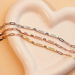 Load image into Gallery viewer, Personalized Family Names Paperclip Bracelet
