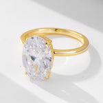Load image into Gallery viewer, S925 2pc 4.5CT Solitare Oval Ring
