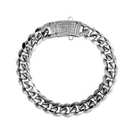 Load image into Gallery viewer, 14k Chunky Diamond Accented Clasp Cuban Link Bracelet
