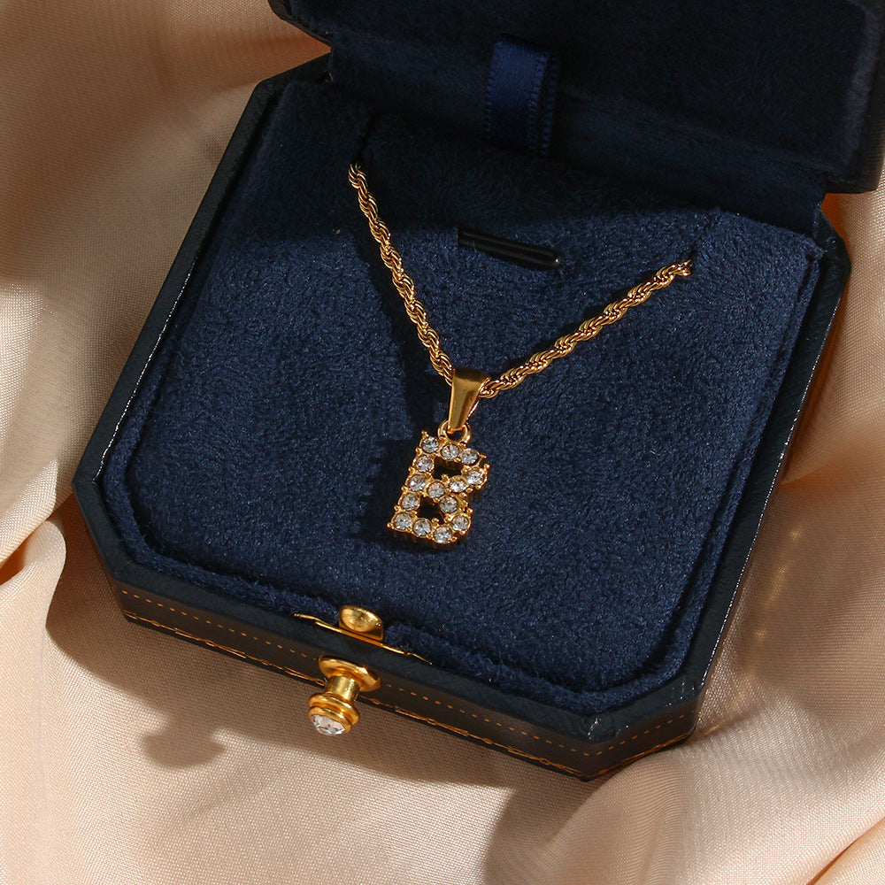 Maeve Diamond Initial Letter Necklace