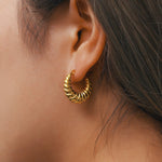 Load image into Gallery viewer, Jane Croissant Hoop Earrings
