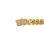Load image into Gallery viewer, 14k Chunky Diamond Accented Clasp Cuban Link Bracelet
