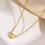 Load image into Gallery viewer, Heart Initial Gold Necklace
