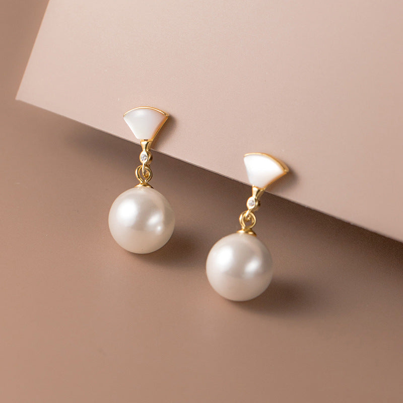 Bohemian Pearl Drop Earrings in Silver