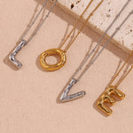 Load image into Gallery viewer, Balloon Gold Initial Necklace
