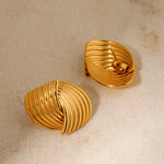 Load image into Gallery viewer, Sonia Gold Wave Earrings
