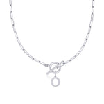 Load image into Gallery viewer, Paperclip Letter Initial Circle Lock Clasp Necklace
