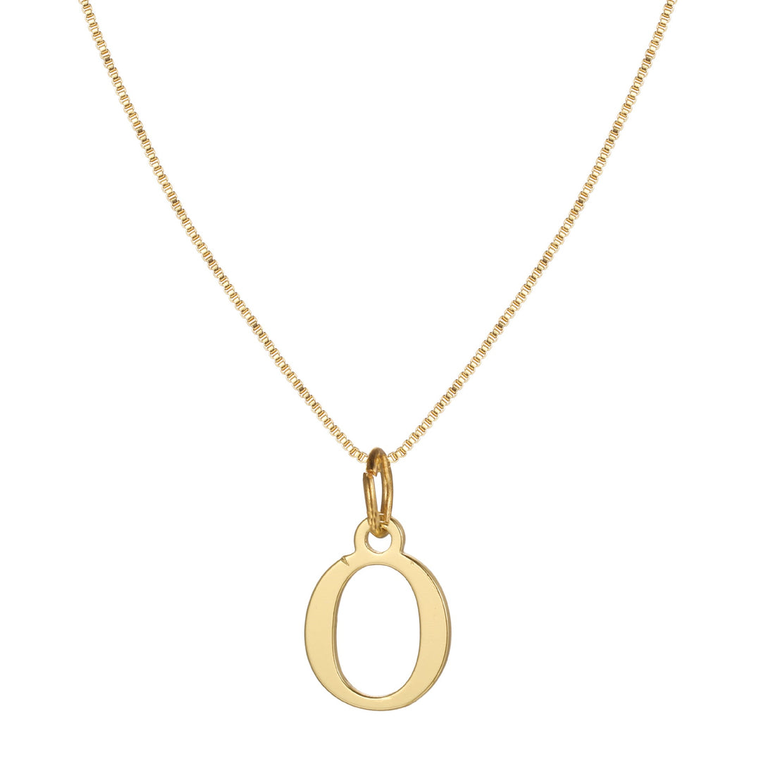14k Sleek Serif Initial Necklace