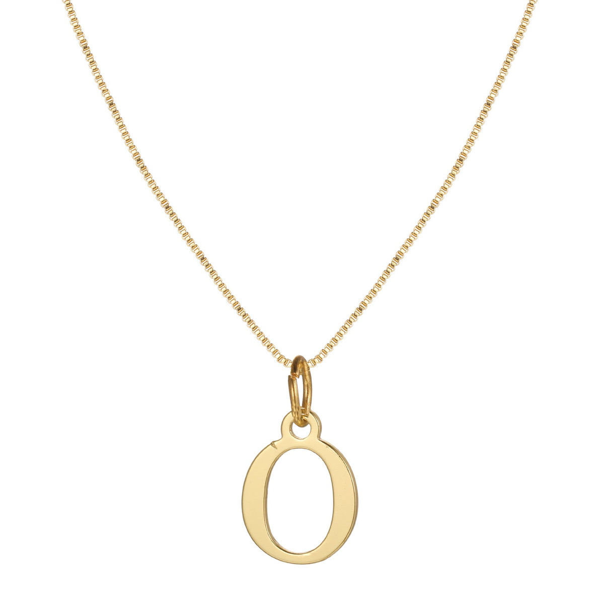 14k Sleek Serif Initial Necklace