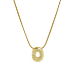 Load image into Gallery viewer, Diamond Bubble Letter Initial Necklace
