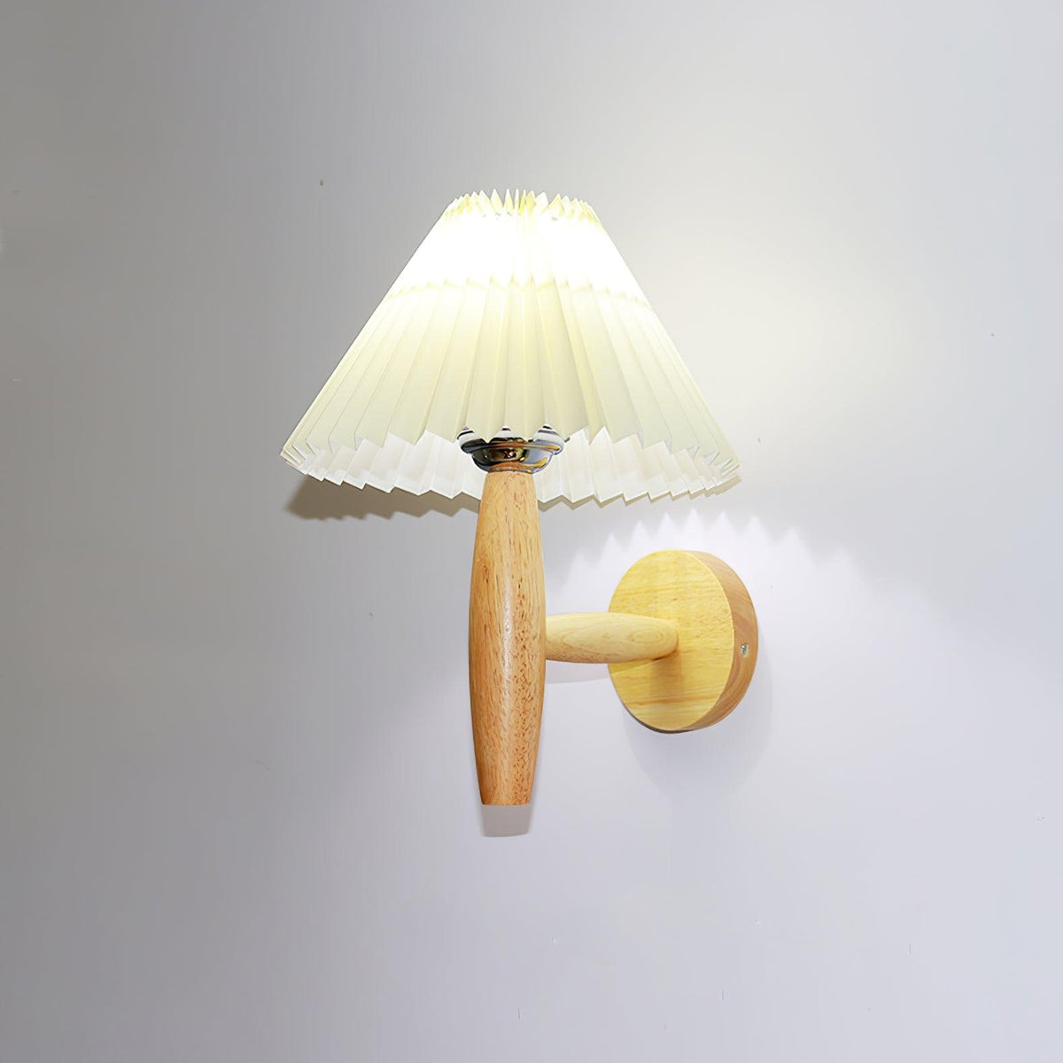 Pleated Oak Contemporary Design Wall Light
