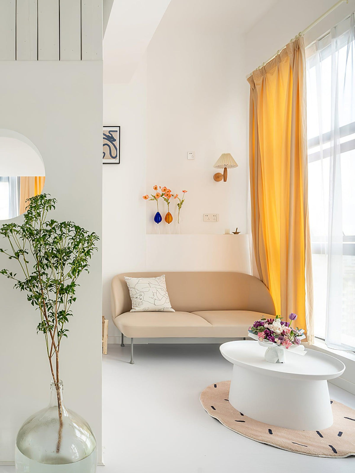 Pleated Oak Contemporary Design Wall Light