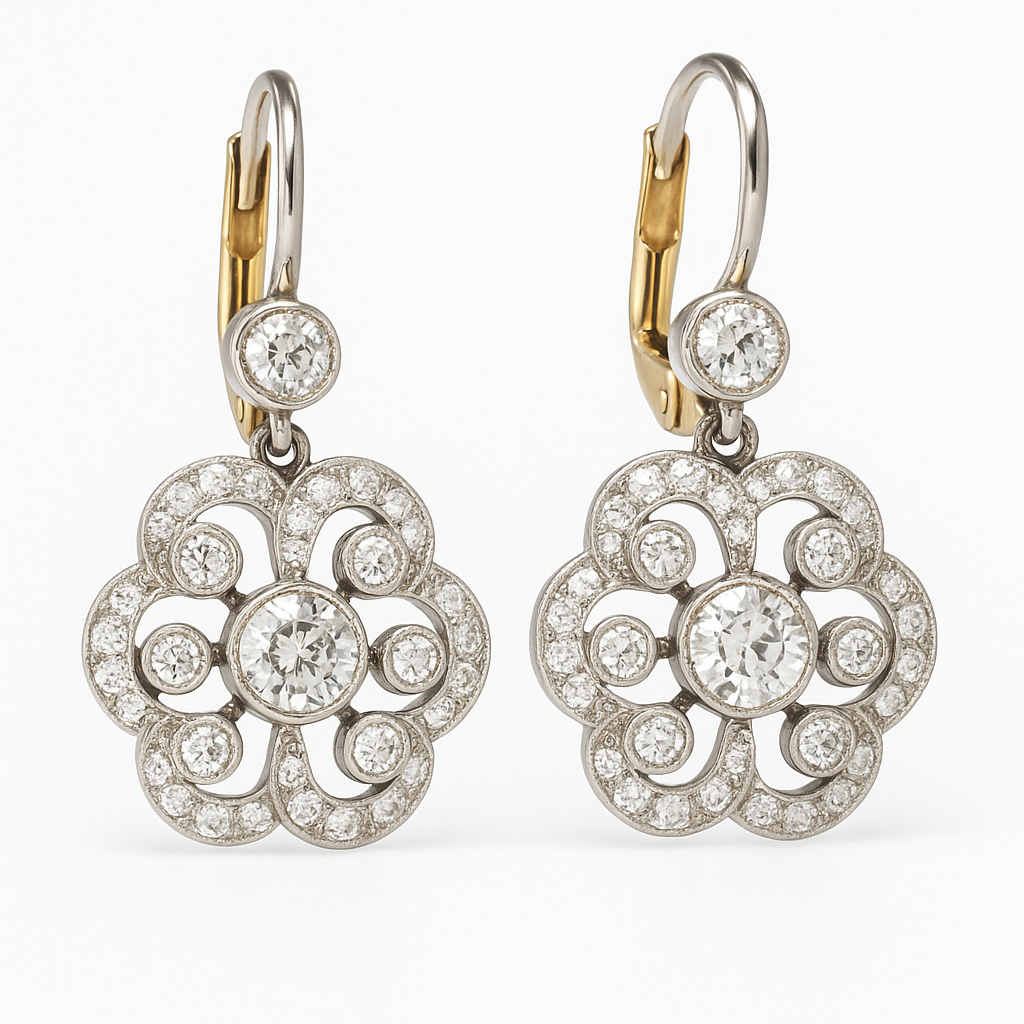 Sparkling Crystal Retro Earrings