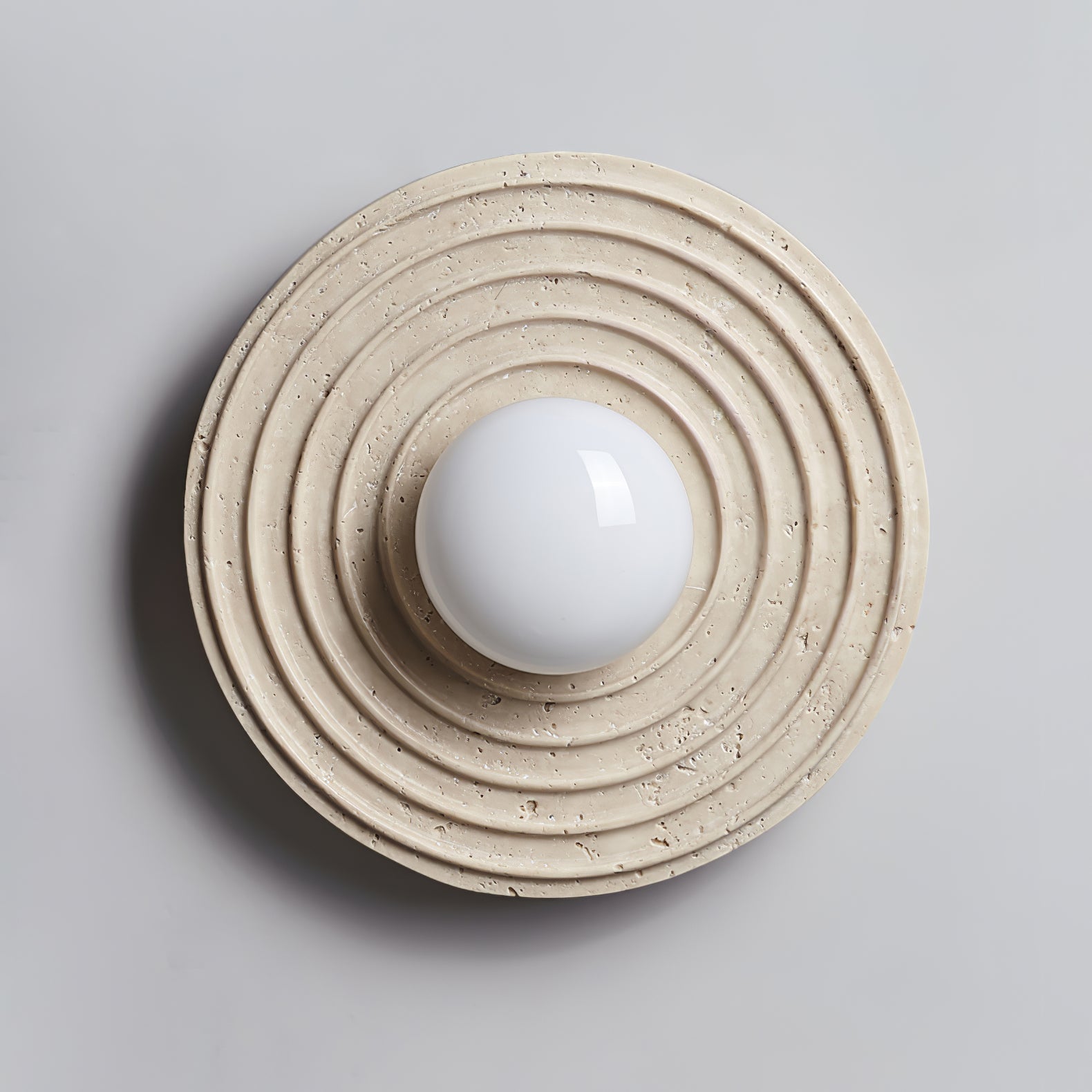 Travertine Concentric Ring Contemporary Wall Light