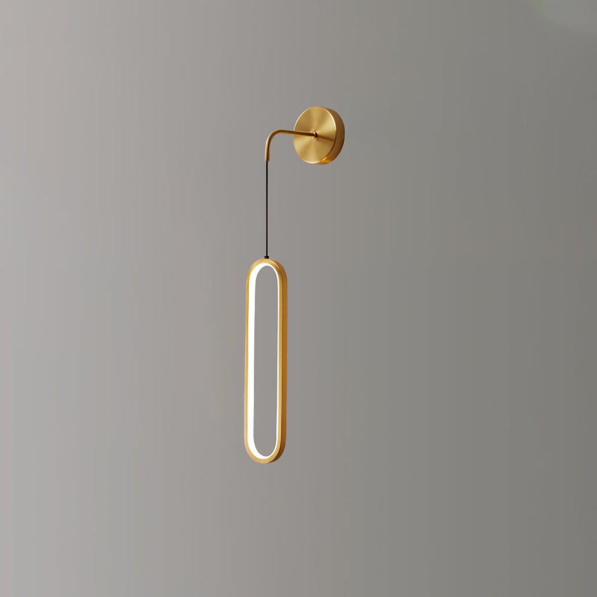 Oval Brass Finish Contemporary Wall Lamp