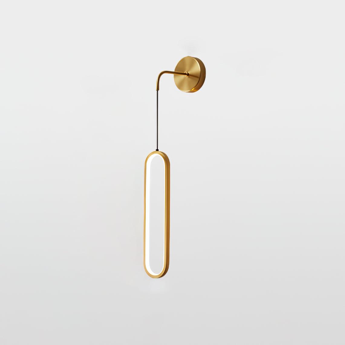 Oval Brass Finish Contemporary Wall Lamp
