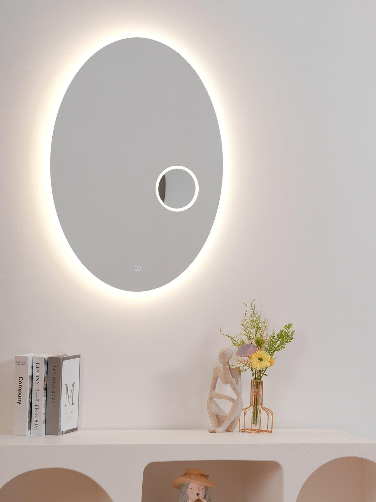 Oval Backlit Mirror Nordic Inspired Wall Light