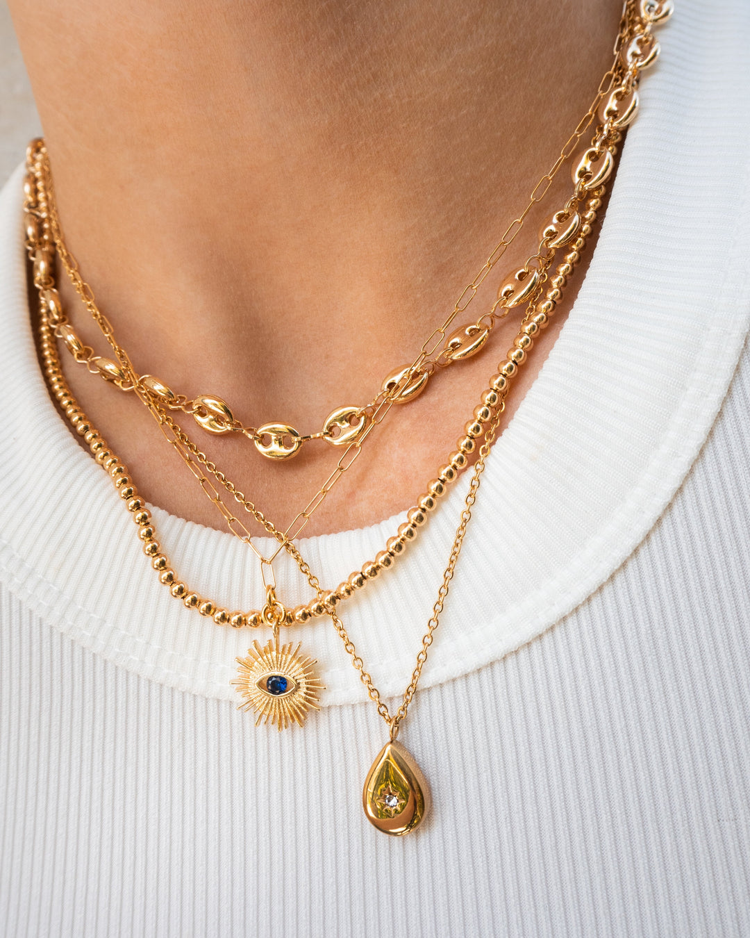 Oval Chain Layering Necklace