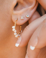 Load image into Gallery viewer, Raye Gold Crystal Stud Earrings
