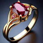 Load image into Gallery viewer, Luxurious Red Crystal Ring in Gold
