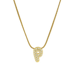 Load image into Gallery viewer, Diamond Bubble Letter Initial Necklace
