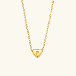 Load image into Gallery viewer, Heart Initial Gold Necklace
