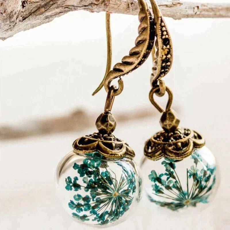 Romantic Nature Drop Earrings in Gold