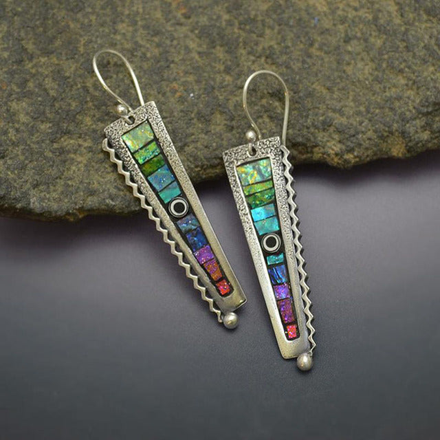 Pendientes de gota con patr n de flores coloridas para mujer joyer a creativa pendientes redondos