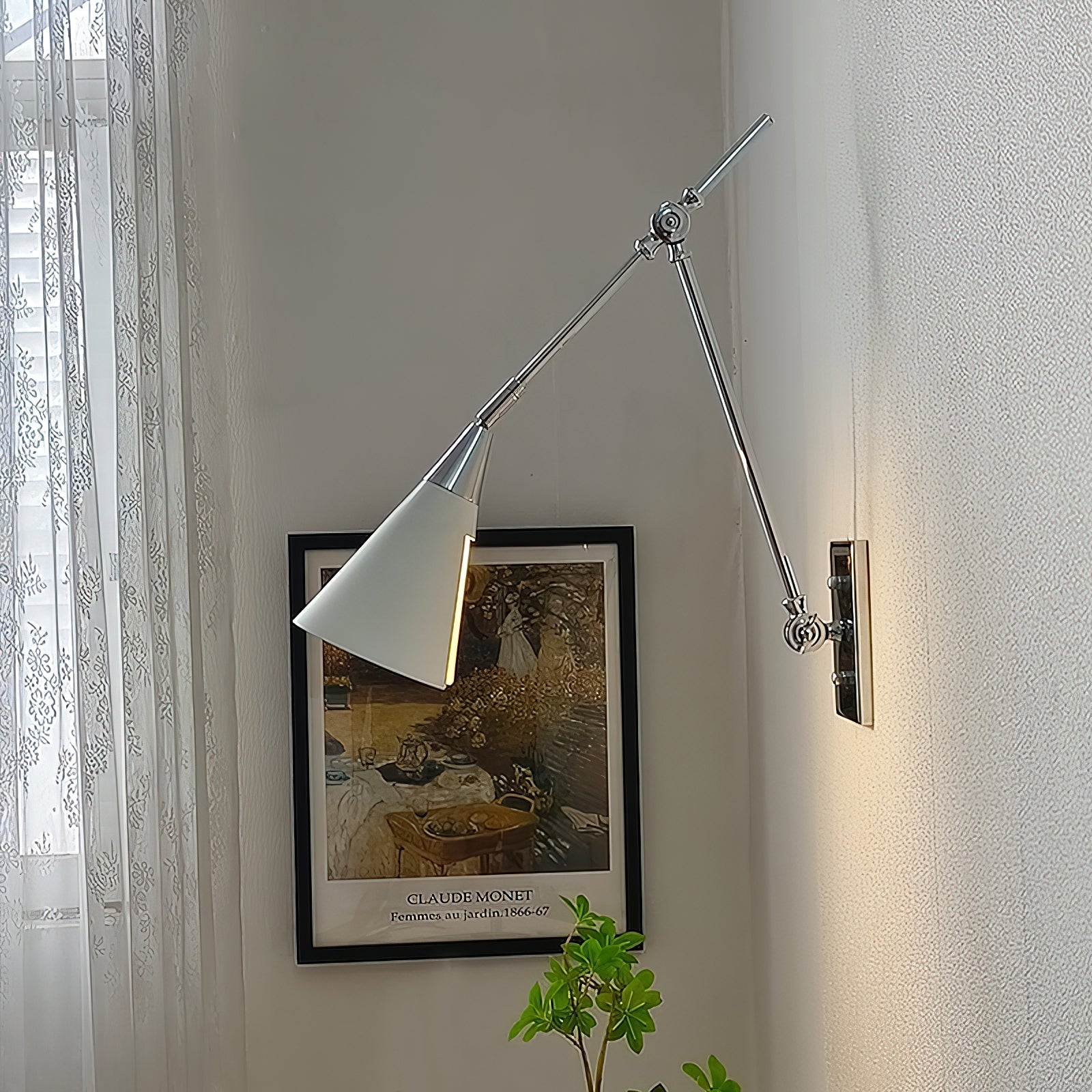 Edge Angled Shade Midcentury Inspired Wall Lamp