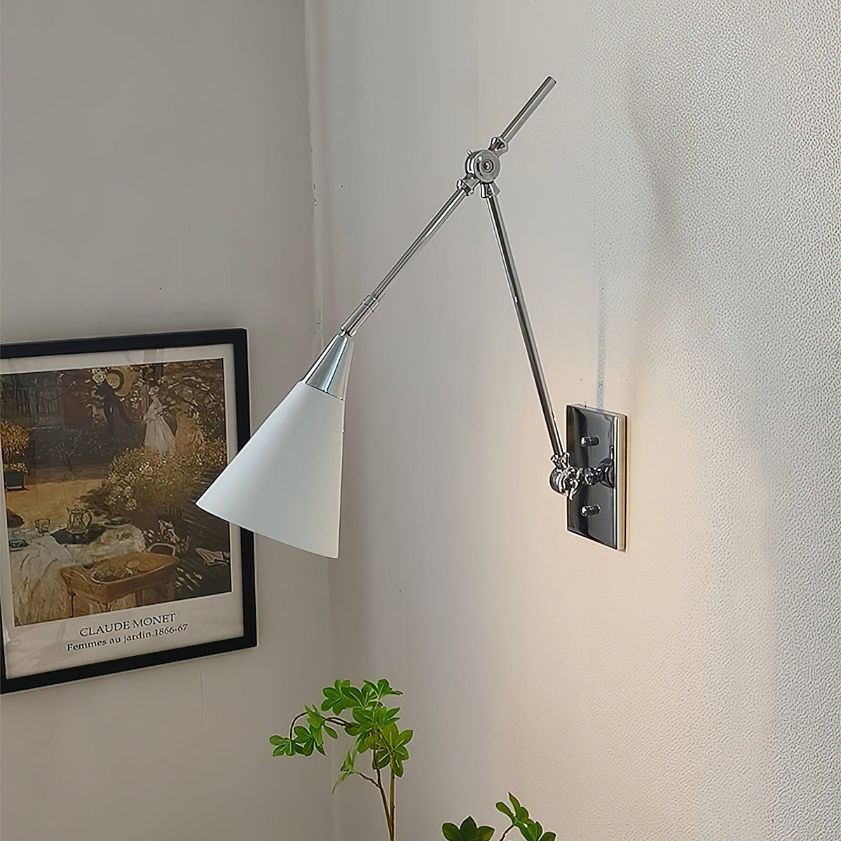 Edge Angled Shade Midcentury Inspired Wall Lamp