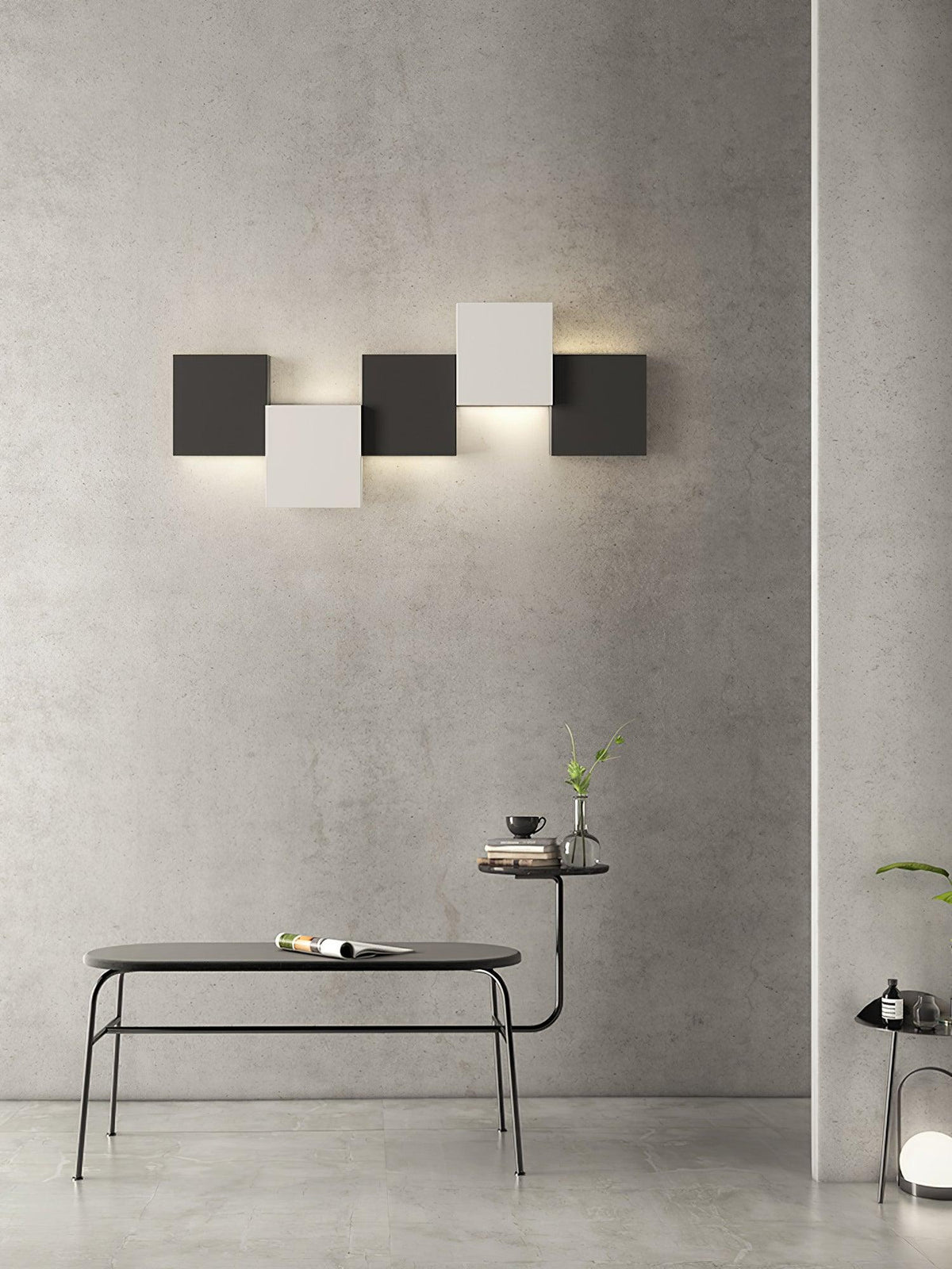 Brushed Metal Piano Key Contemporary Wall Sconce