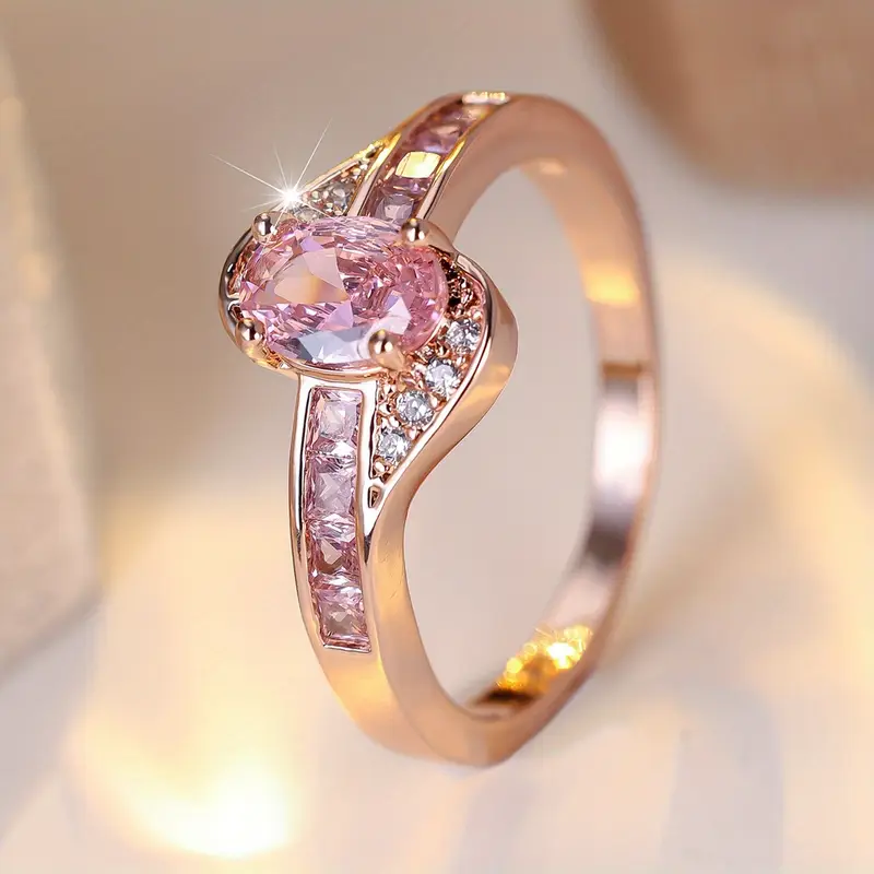 Dainty crystal statement ring in gold