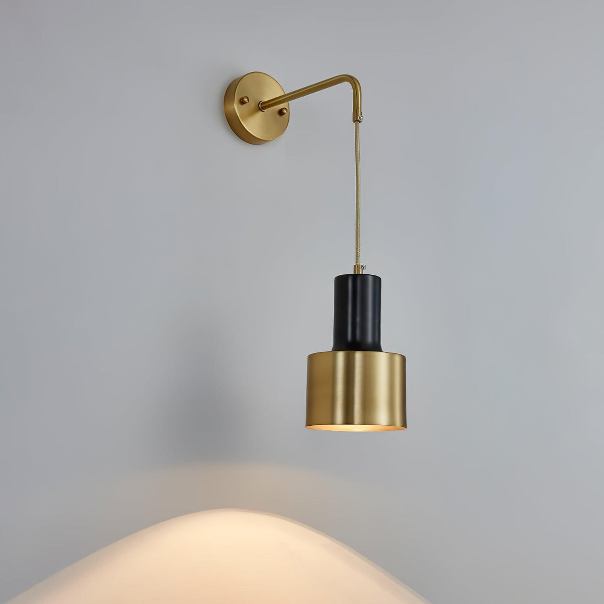 Brass And Matte Black Contemporary Wall Lamp