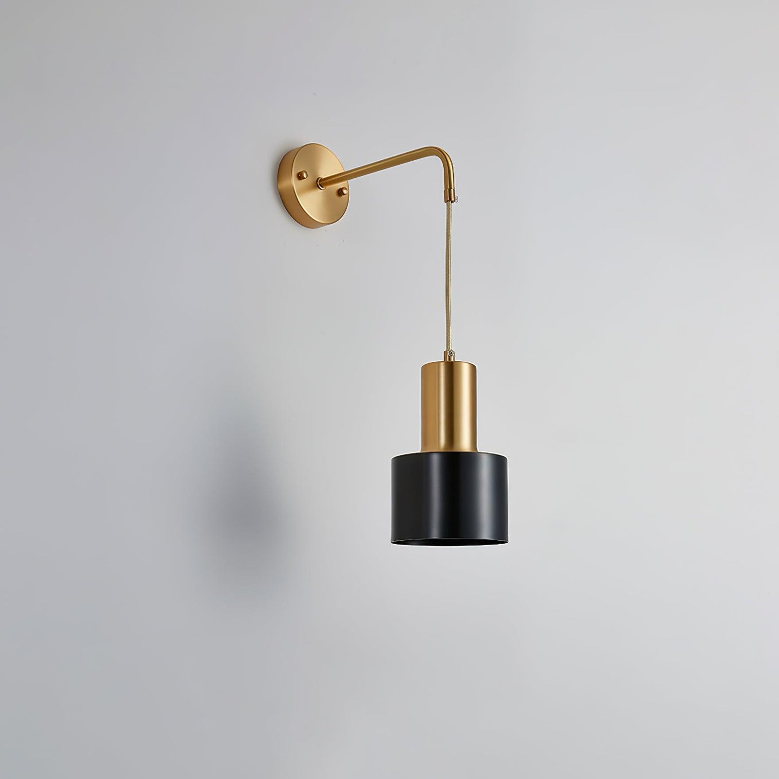 Brass And Matte Black Contemporary Wall Lamp