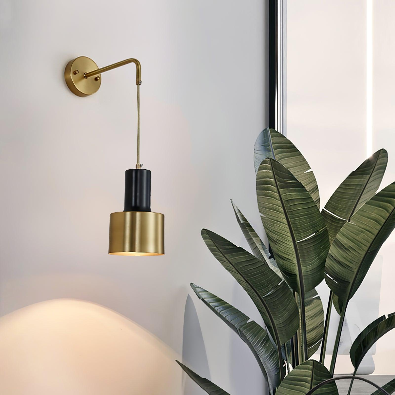 Brass And Matte Black Contemporary Wall Lamp