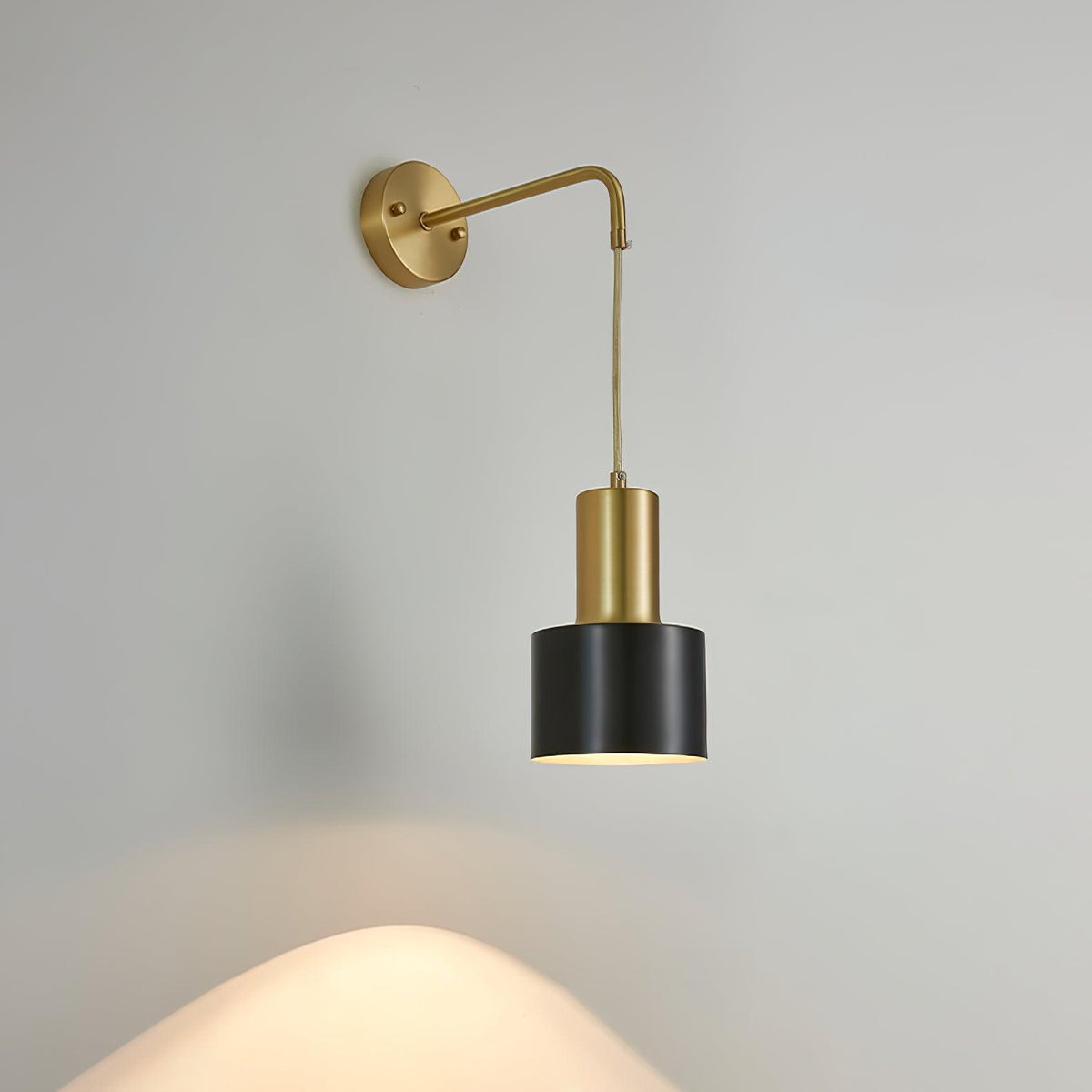 Brass And Matte Black Contemporary Wall Lamp