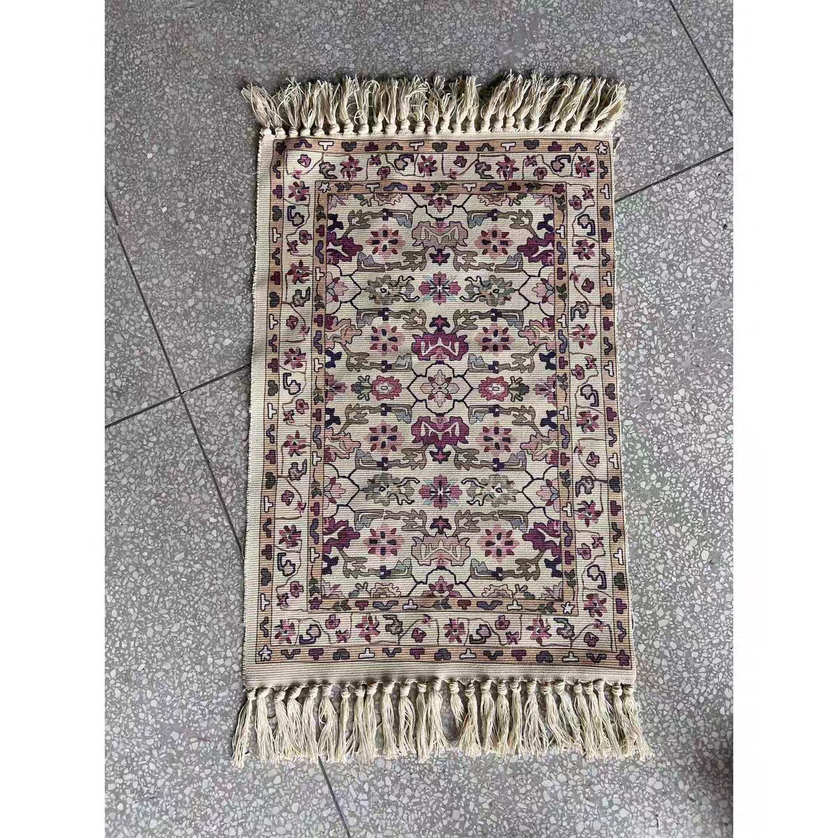 Cotton and Linen Hand-Loomed Area Rug