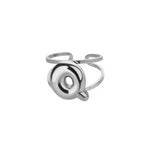 Load image into Gallery viewer, Adjustable Open Band Bubble Letter Initial Ring
