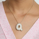 Load image into Gallery viewer, Chunky Bubble Diamond Dazzle Initial Necklaces
