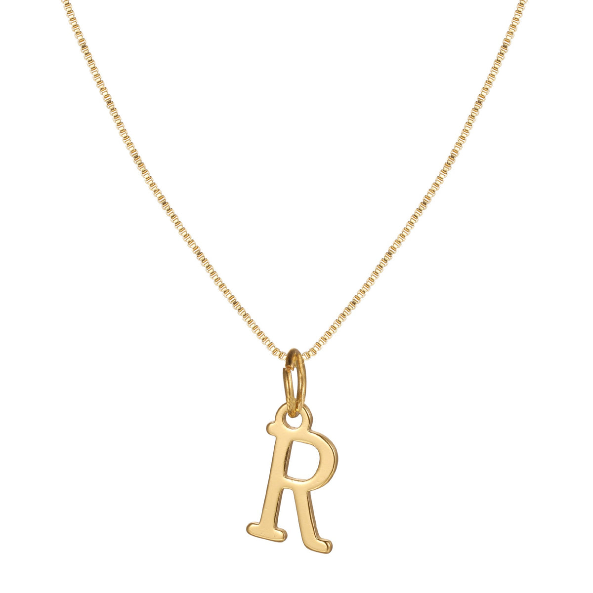 14k Sleek Serif Initial Necklace