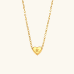 Load image into Gallery viewer, Heart Initial Gold Necklace
