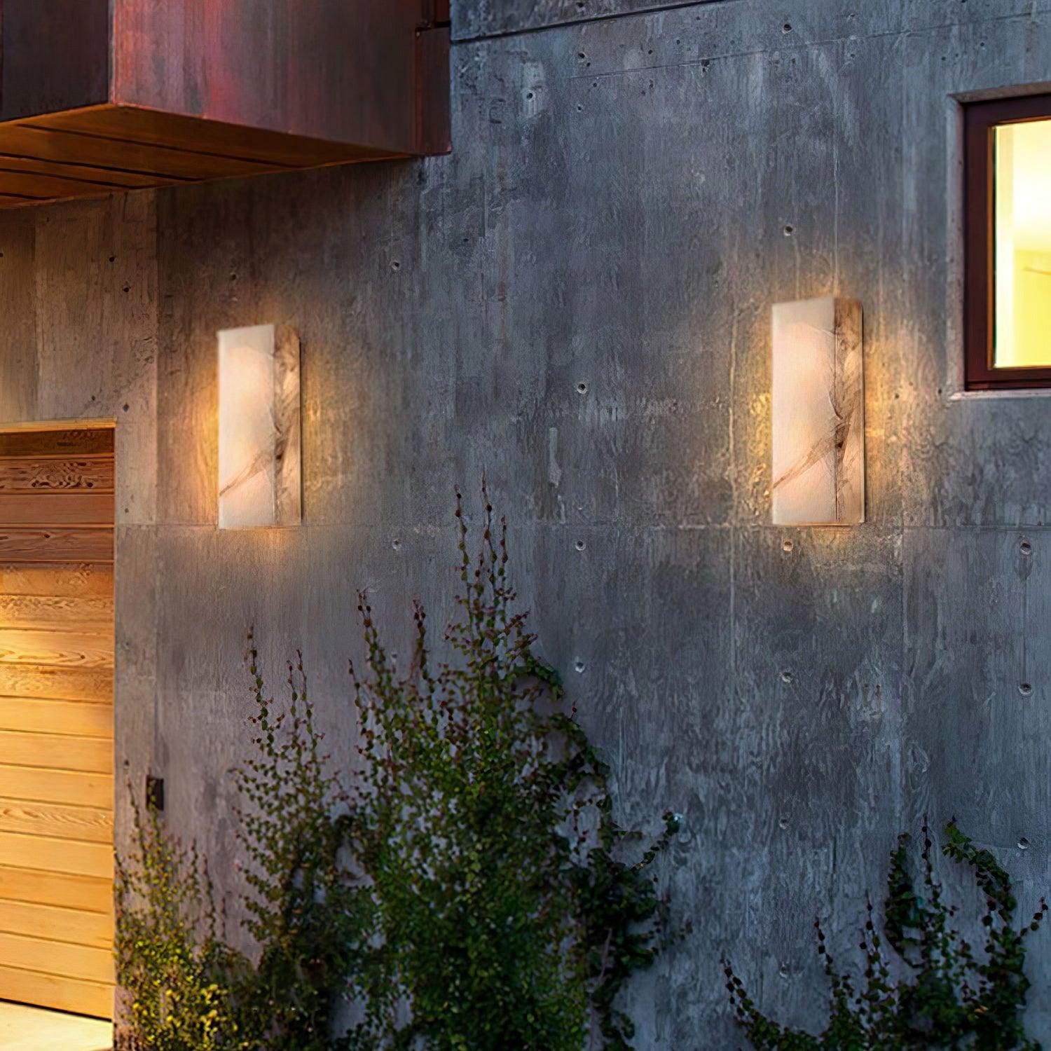 Rectangular Alabaster Contemporary Wall Sconce