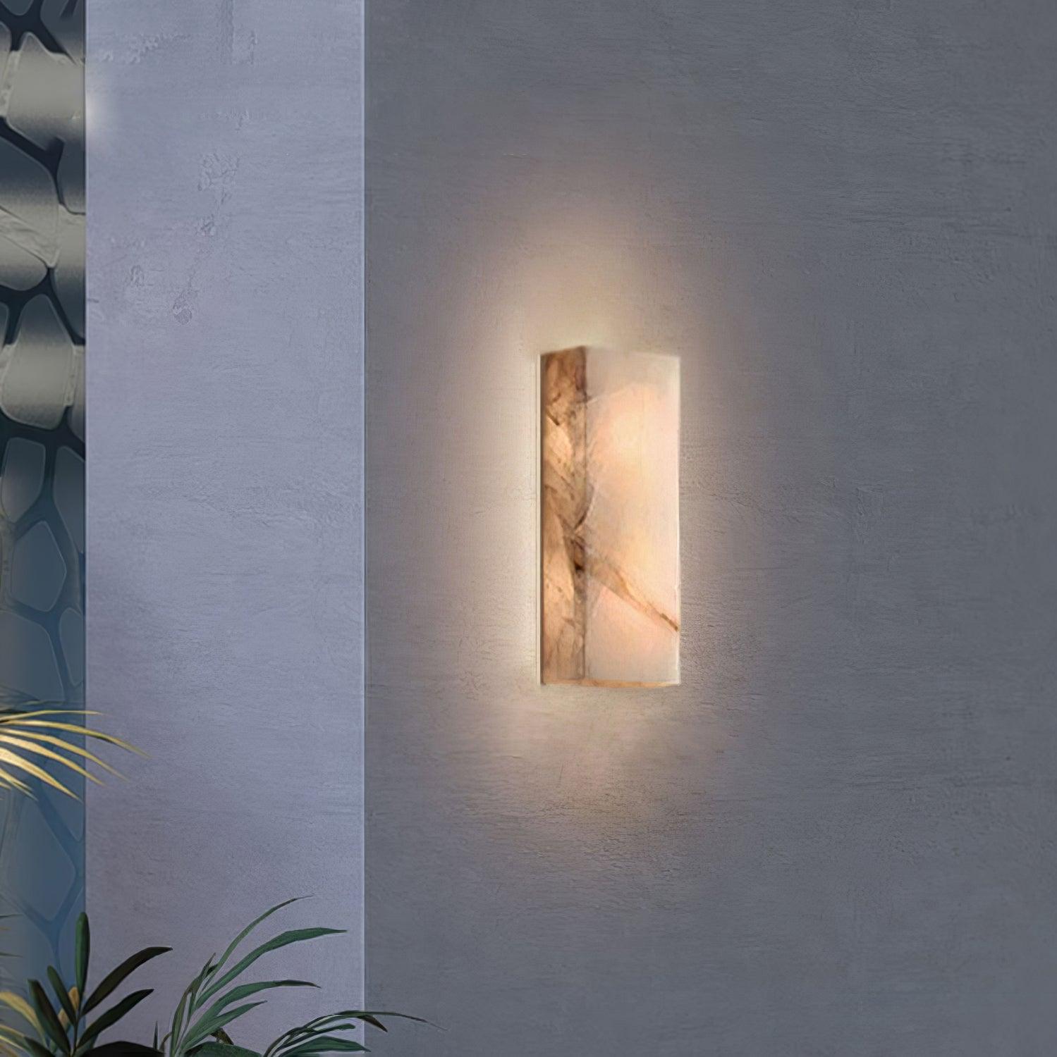 Rectangular Alabaster Contemporary Wall Sconce
