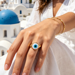 Load image into Gallery viewer, Bohemian Evil Eye Ring &amp; Bracelet Set
